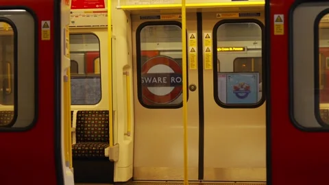 A train station with a red train and a sign that says "Gower Road" Stock Footage 297859155
