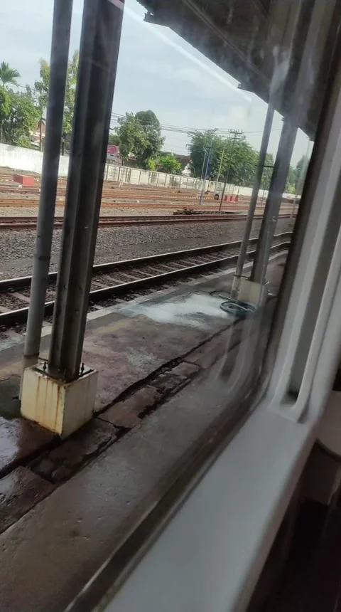 Train Station in Semarang Stock Footage 220079032