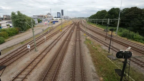 Train station shunting yard Stock Footage 157647220
