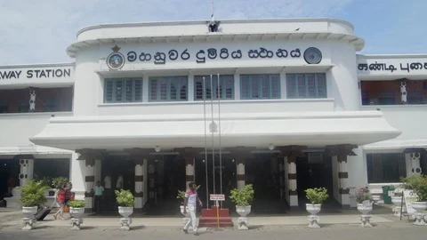 Train station in Sri lanka Stock Footage