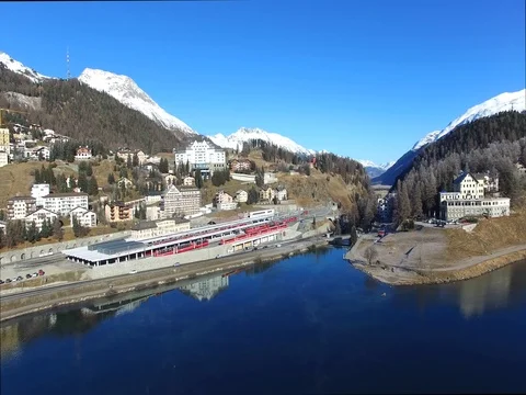 Train station in St. Moritz in Engadin Stock Footage 70801838