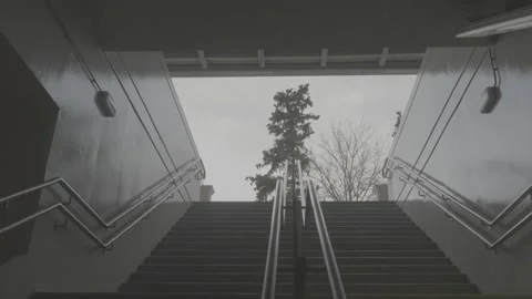 Train station stairs Stock Footage 262328287