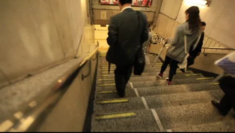 Train station stairway Stock Footage 985689