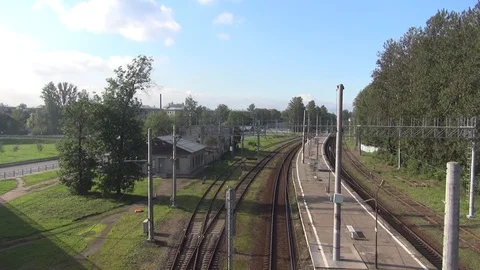 Train Station Summer Winter Time Changed Stock Footage 88101521