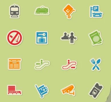 Train station symbols Stock Illustration