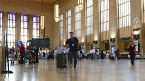Train Station Terminal 4K Time lapse Stock Footage 157330163
