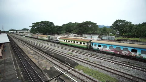Train station in Thailand Stock Footage 131135016