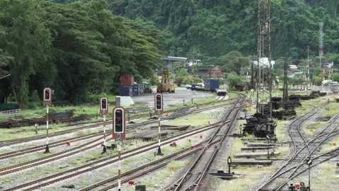 Train station in Thailand Stock Footage 131135695