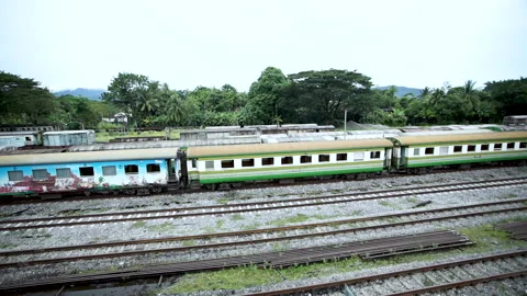 Train station in Thailand Stock Footage 131135749