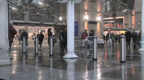 Train station- time lapse Stock Footage 24764681