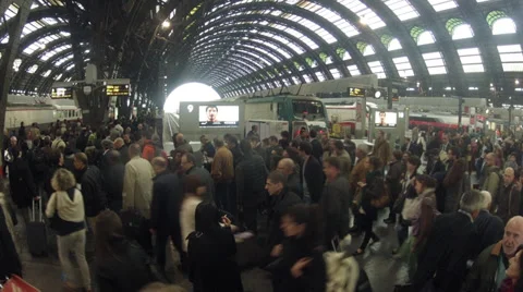 Train station timelapse Stock Footage 38454434