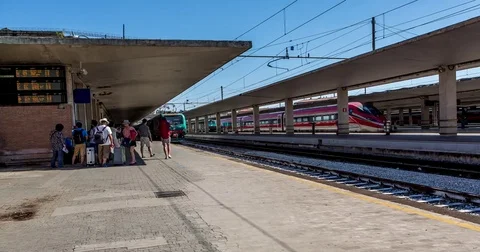 Train Station Timelapse Stock Footage 74316854
