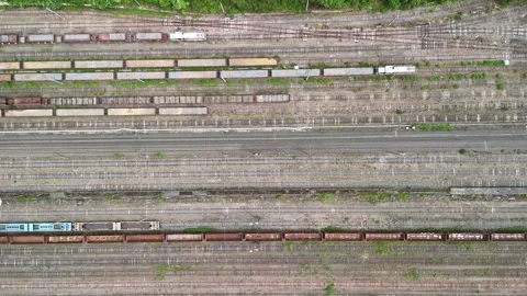 A train station with trains Stock-Footage 336506710