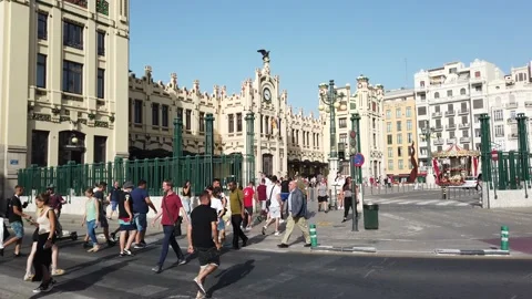 Train Station of Valencia, Spain Stock-Footage 197363216