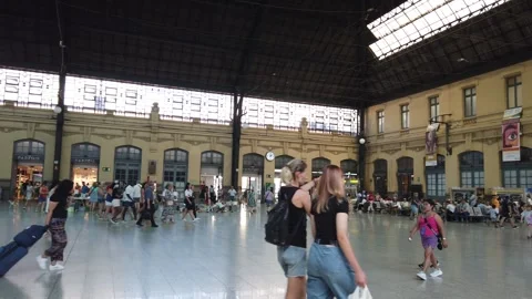 Train Station in Valencia, Spain Stock-Footage 245544197
