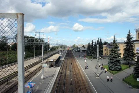 The train station, view from above. Stock Photos