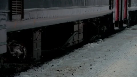 Train station wheel of a train coming Stock Footage 71668586