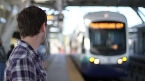 Train stop 2 Stock Footage 23426477
