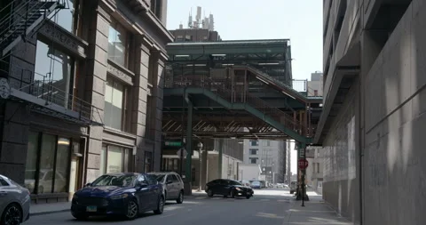 Train stop Chicago Loop Stock Footage 239098332