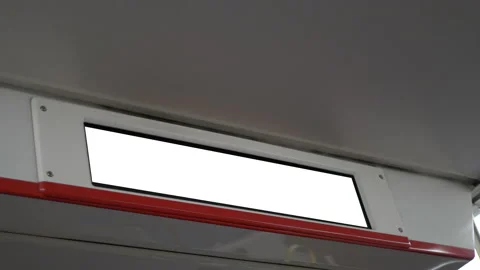 Train Stop Empty White Digital Screen Template, Electronic Display Background Vidéo 144790663