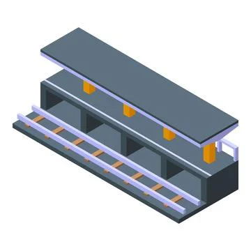 Train stop icon, isometric style 库存插图