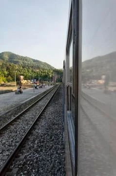 Train stopped at the station Stock-Fotos