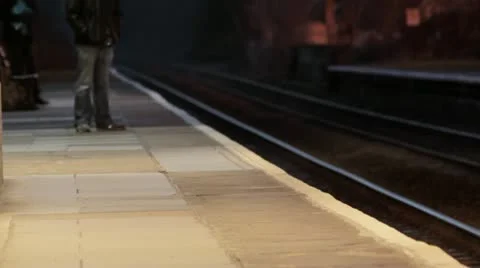 Train stopping at station Stock Footage 20440041