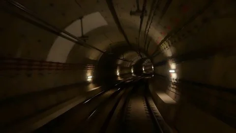 Train subway tunnel speed Stock Footage