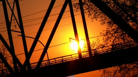 Train at Sunlight Stock Footage 376070