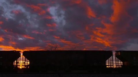 Train sunset time lapse 2 Stock Footage 83186005