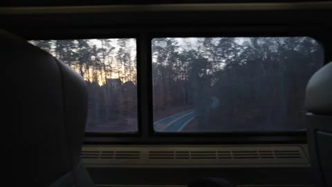 Train Sunset View Stock Footage 308824525