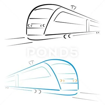 Train symbol Shape of fast modern train on white Copyright: xZoonar.com ...