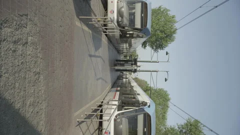 Train taking off Stock Footage 197494786