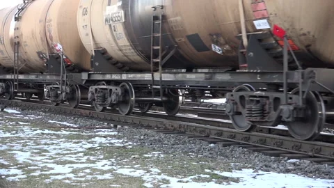 Train Tank transporting gas to another country Stock Footage 239702391