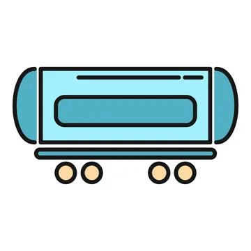 Train tanker wagon transporting liquid goods by rail Stock Illustration