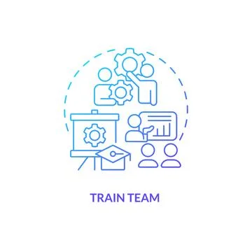 Train team blue gradient concept icon Illustrazione stock