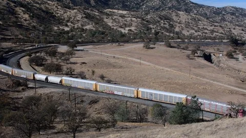 Train Tehachapi loop Stock Footage 84118581