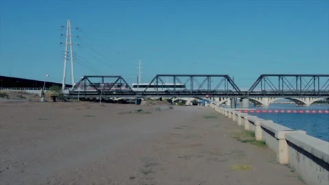 Train at Tempe lake Stock Footage 167516243
