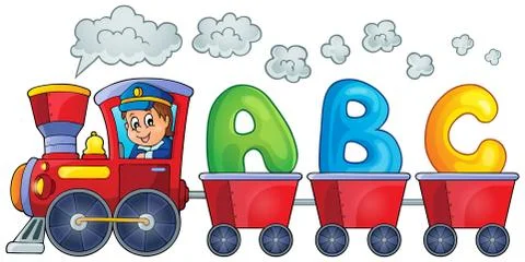 Train with three letters - illustration. Illustrazione stock