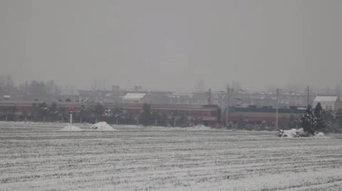 Train through the field 스톡 동영상 24711254