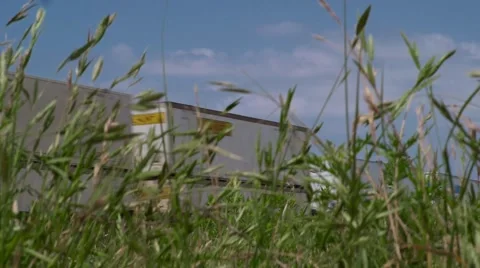 Train through the field Video stock 66415899