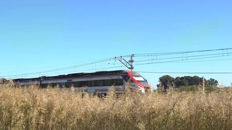 Train through field 库存影片 100469014