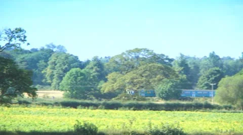 Train through fields Video stock 8849107
