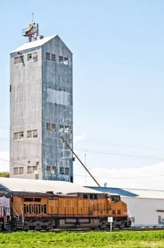 Train Through A Rural Community Stock Photos