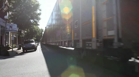 Train through town 3 Stock Footage 715760