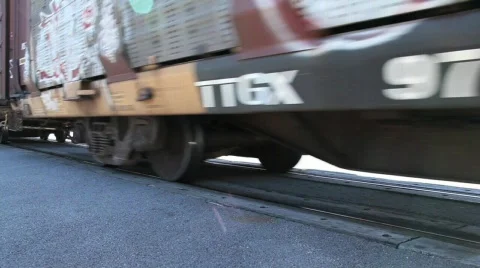 Train through town 5 Stock Footage 715742