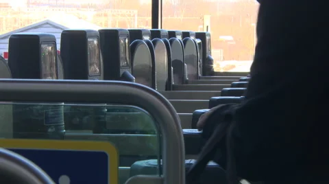 Train ticket being used at barrier Stock-Footage 53303577