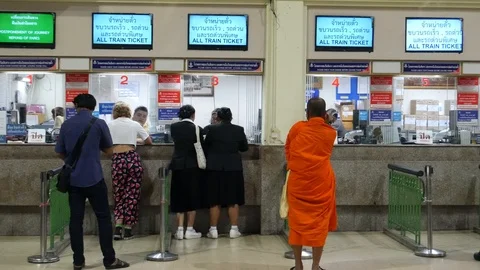 Train ticket counters Видео 118881292