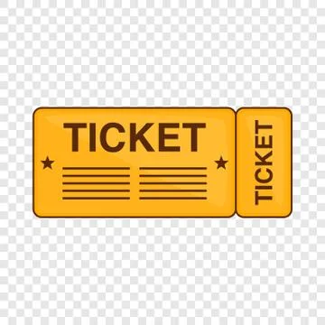 Train ticket icon, cartoon style Stock Illustration