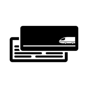 Train ticket icon flat style simple vector illustration. Boarding pass Stock Illustration